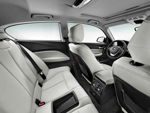 the intererior of a new BMW automobile.