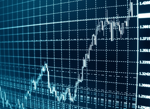 A large graph depicting the trend line of a nation's economy.