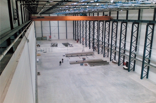 A huge warehouse in Mexico takes part in potentially storing manufactured goods.