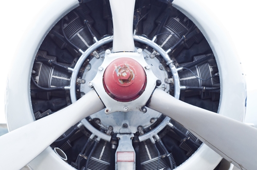 Picture of airplane turbine that has been manufactured in Mexico within the growing aerospace industry.